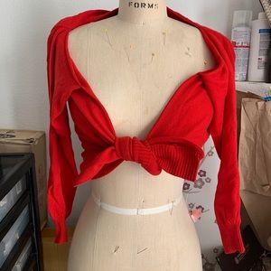 Red mason martin margiela cardigan knit